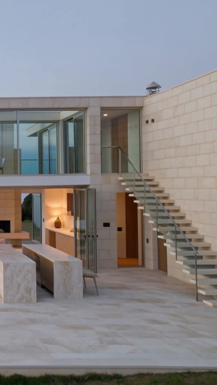 Entrance of the concept home framed for a vertical cut
